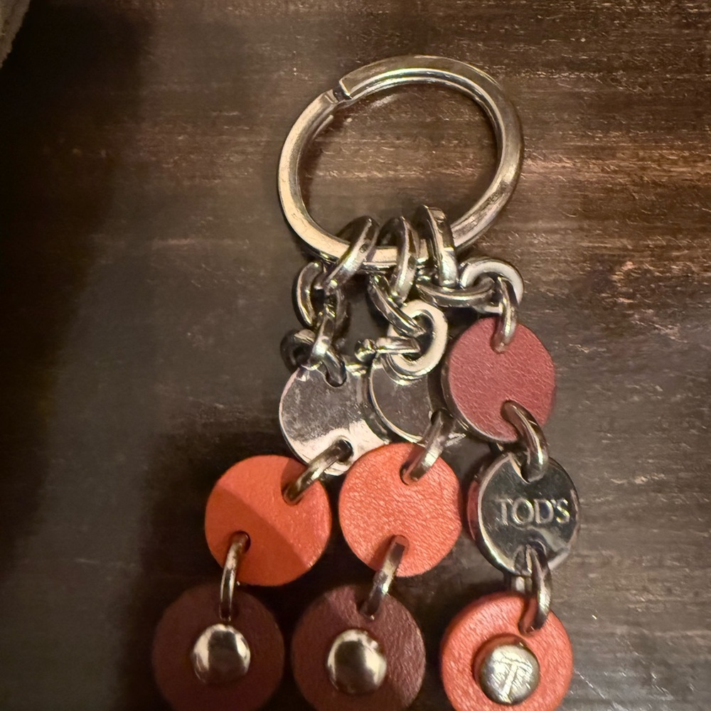 Tod's Multicolor Leather Disc Keychain
